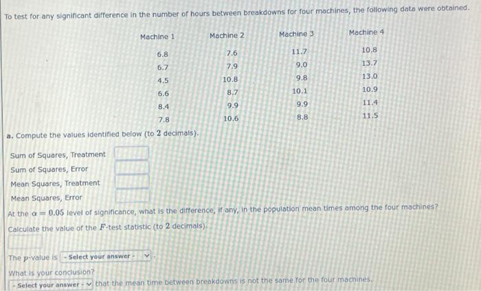 Solved To test for any significant difference in the number | Chegg.com