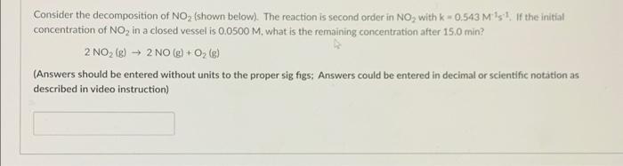 Solved Consider the decomposition of NO, (shown below). The | Chegg.com