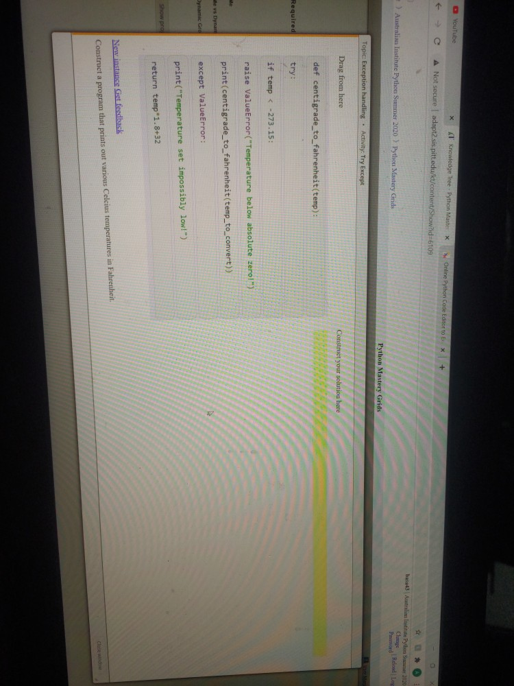 Solved O Youtube Kt Knowledge Tree Python Master X Online Chegg Com