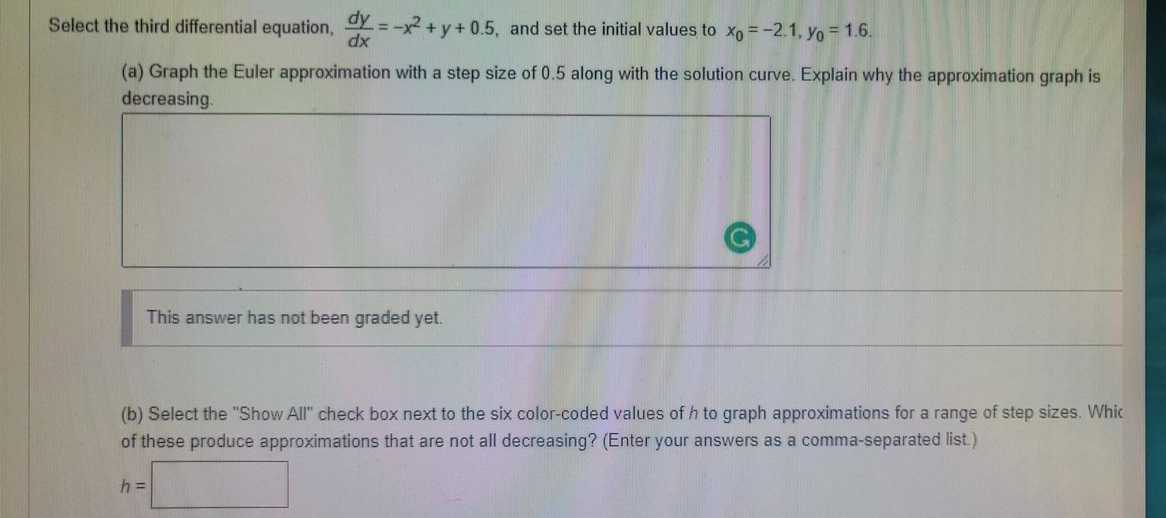 Select the third differential equation, dy = | Chegg.com