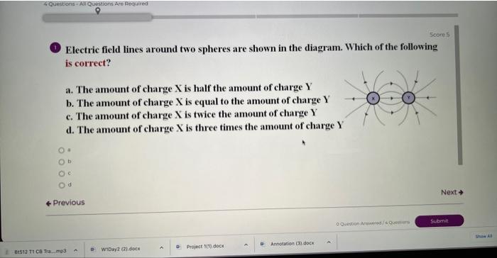 solved-1-electric-field-lines-around-two-spheres-are-shown-chegg