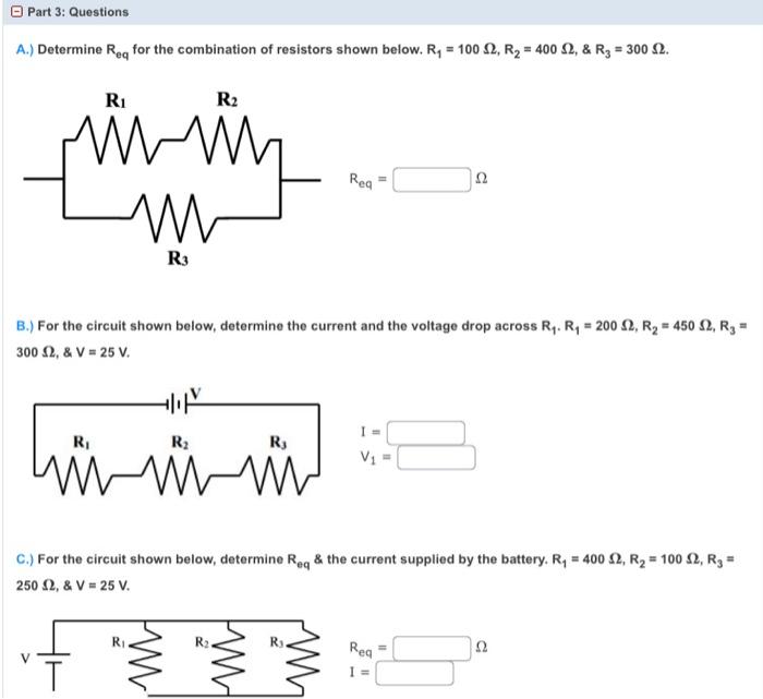 Solved A.) Determine Req for the combination of resistors