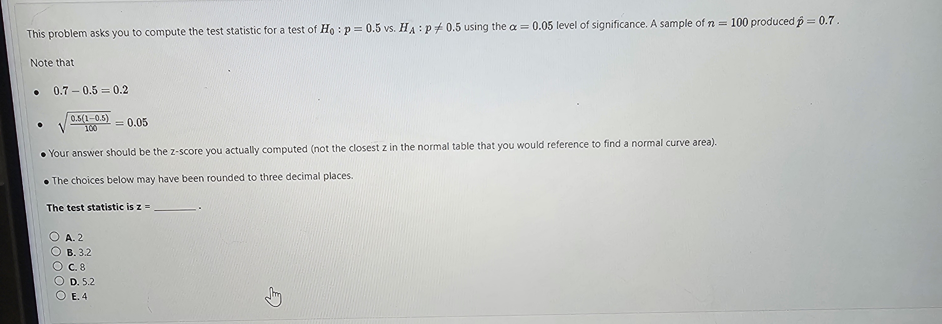 Solved This problem asks you to compute the test statistic | Chegg.com