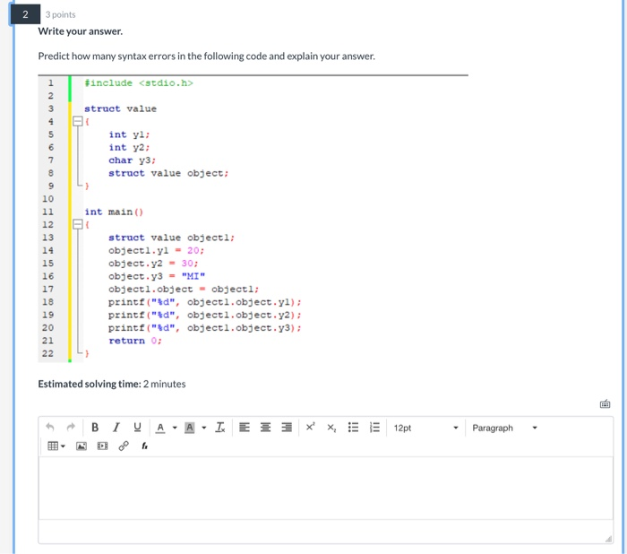 Solved 3 points Write your answer. Predict how many syntax | Chegg.com