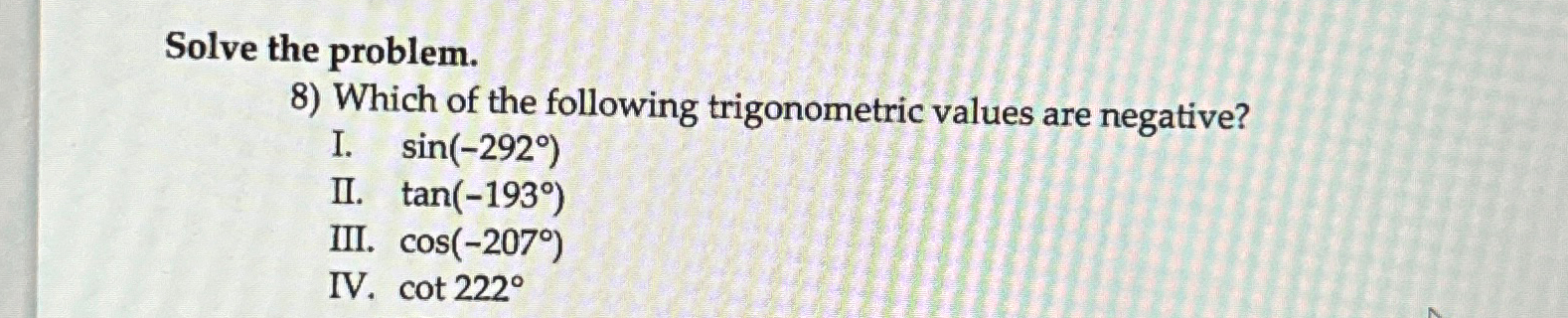 Solved Solve the problem.Which of the following | Chegg.com