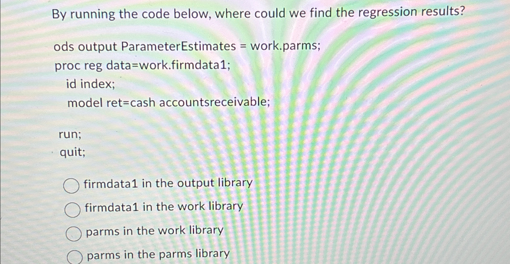Solved By running the code below, where could we find the | Chegg.com