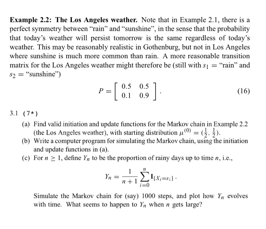 Solved Example 2.2: The Los Angeles weather. Note that in | Chegg.com