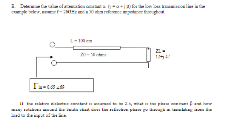 Solved B. ﻿Determine the value of attenuation constant | Chegg.com