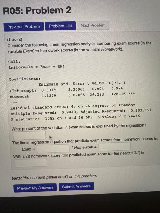 Solved R05: Problem 2 Previous Problem Problem List Next | Chegg.com