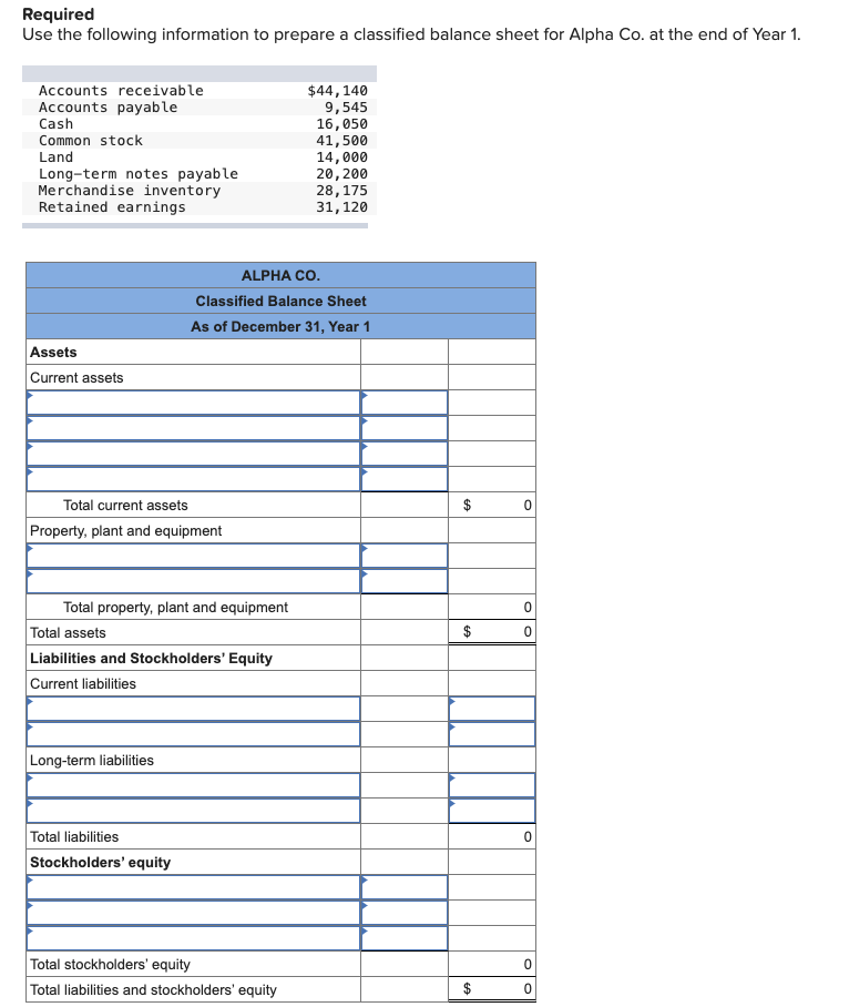 Solved RequiredUse the following information to prepare a | Chegg.com