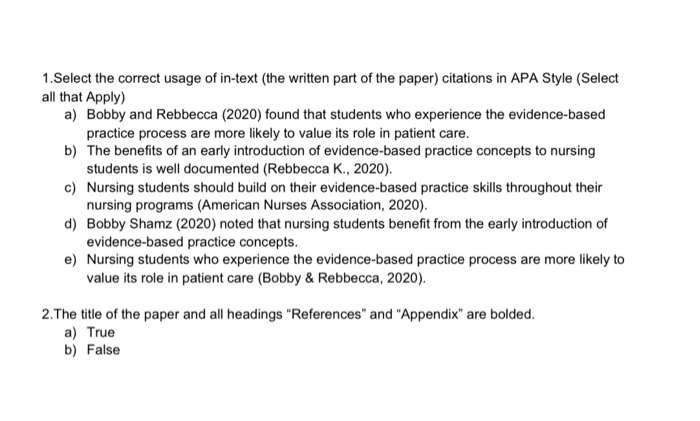 nursing papers in apa format