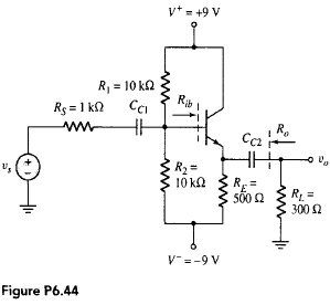 Solved: The transistor parameters for the circuit in Figure P6.44 ...