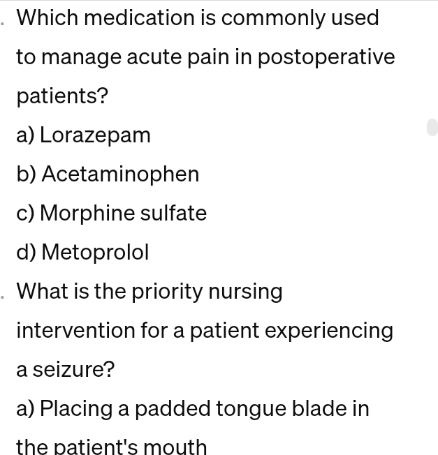 Which Class of Medications Is Commonly Given to Patients with Acute Conditions-Nursing Guide