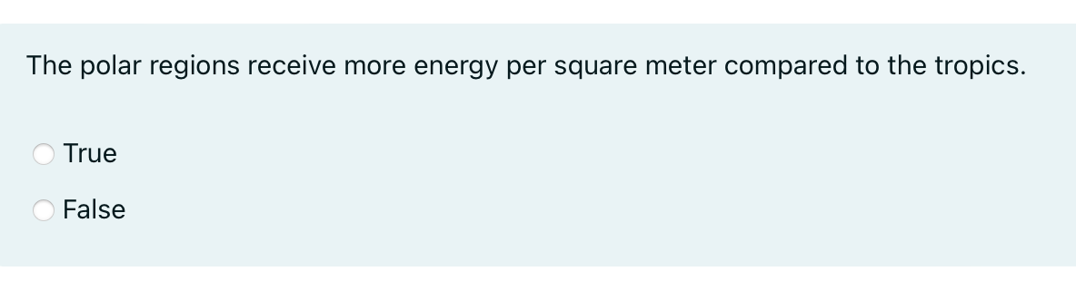 Solved The polar regions receive more energy per square | Chegg.com