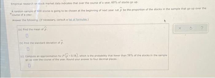 Solved Empirical Research On Stock Market Data Indicates | Chegg.com