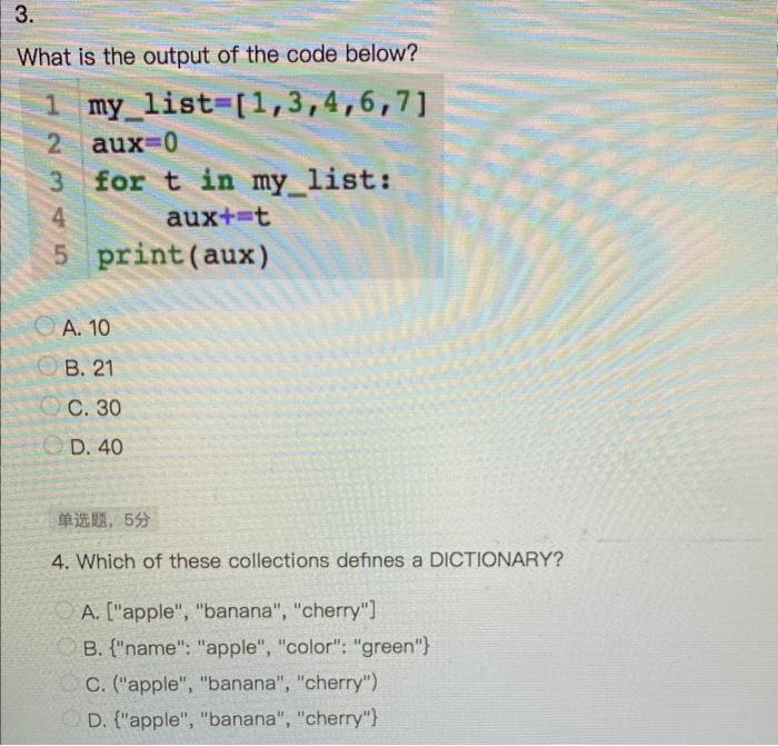 Solved What is the output of the following Python code: a= | Chegg.com