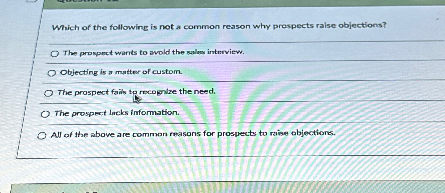 Solved Which of the following is not a common reason why | Chegg.com