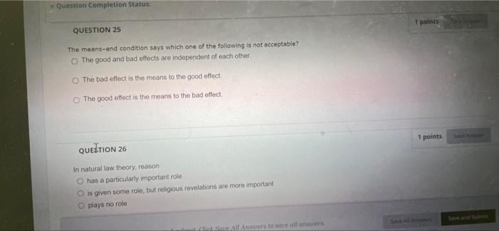 Solved Question Completion Status 1 points QUESTION 25 The | Chegg.com