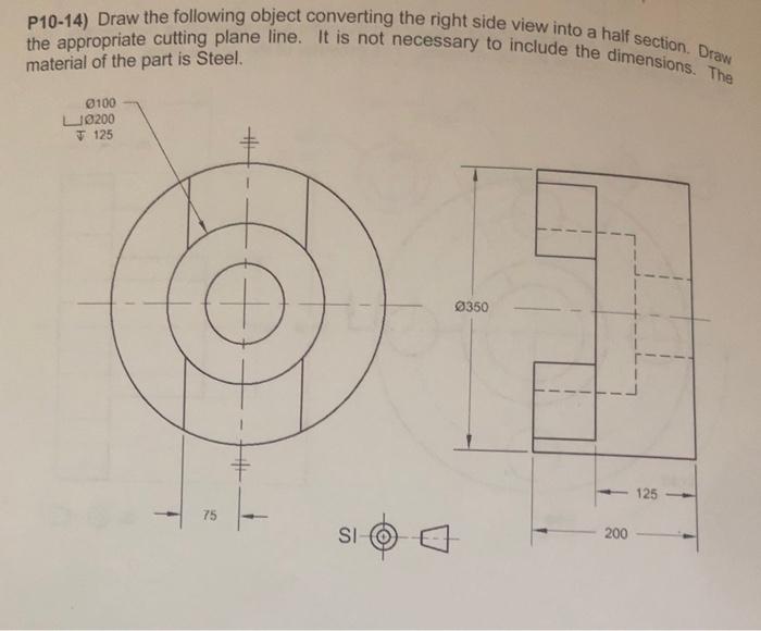 Solved P10-14) Draw the following object converting the | Chegg.com