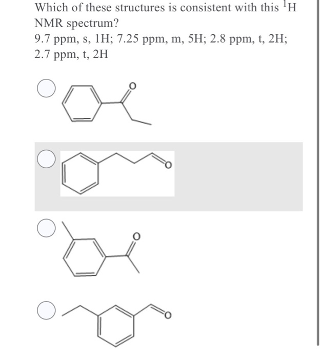 Solved Which of these structures is consistent with this 'H | Chegg.com