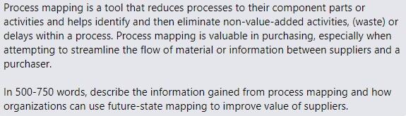 Solved Process mapping is a tool that reduces processes to | Chegg.com