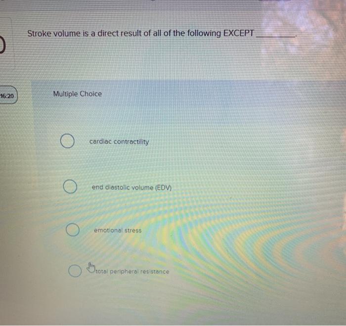 Solved Stroke volume is a direct result of all of the | Chegg.com