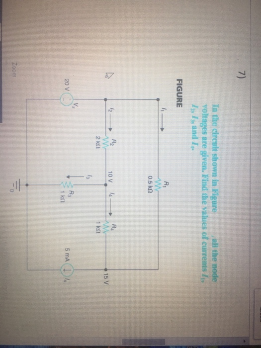 Solved 7) In the circuit shown in Figure all the node | Chegg.com