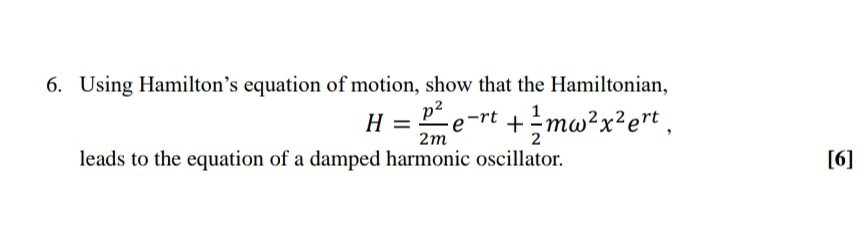 Solved The Lagrangian For The Motion Of A Particle Of Mass M | Chegg.com