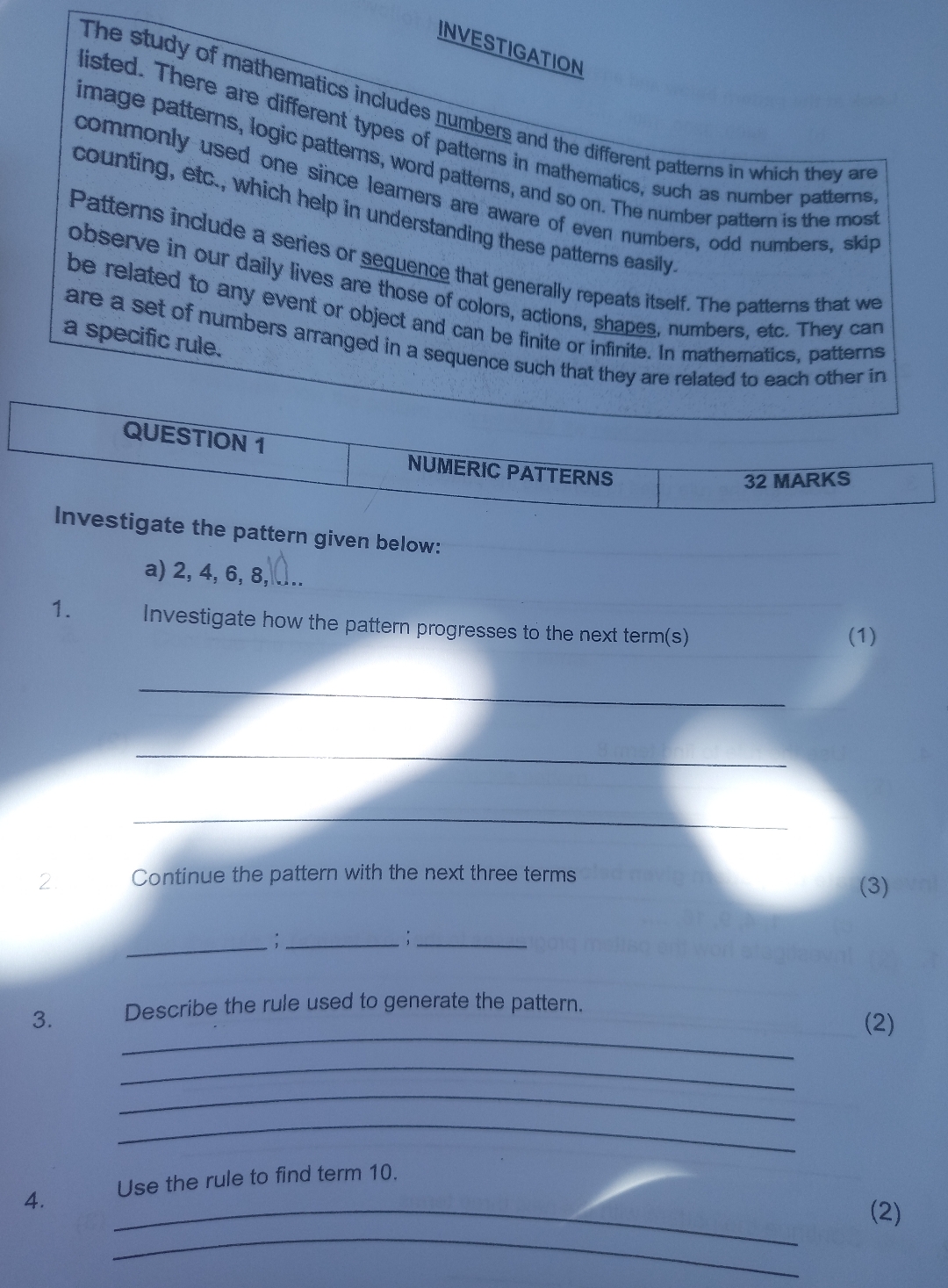 Solved listed. There are different types of patterns in | Chegg.com