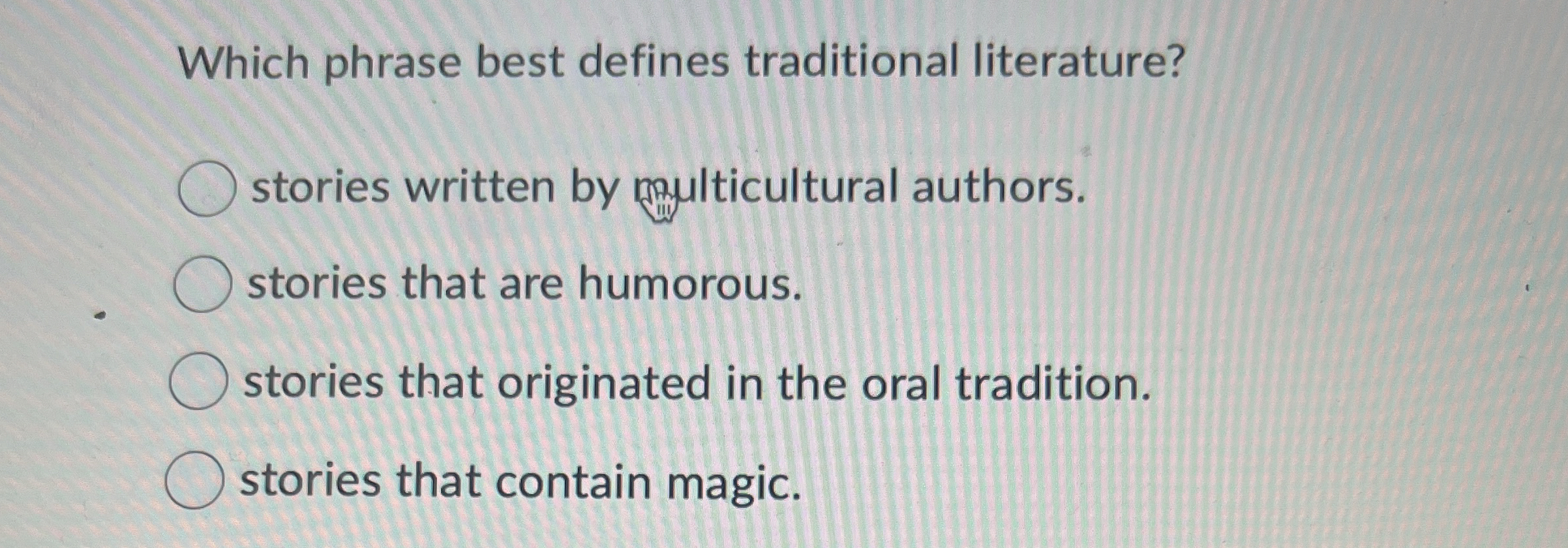 Solved Which phrase best defines traditional | Chegg.com