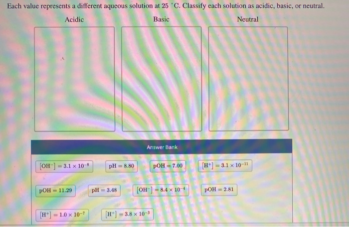 Solved Each value represents a different aqueous solution at | Chegg.com