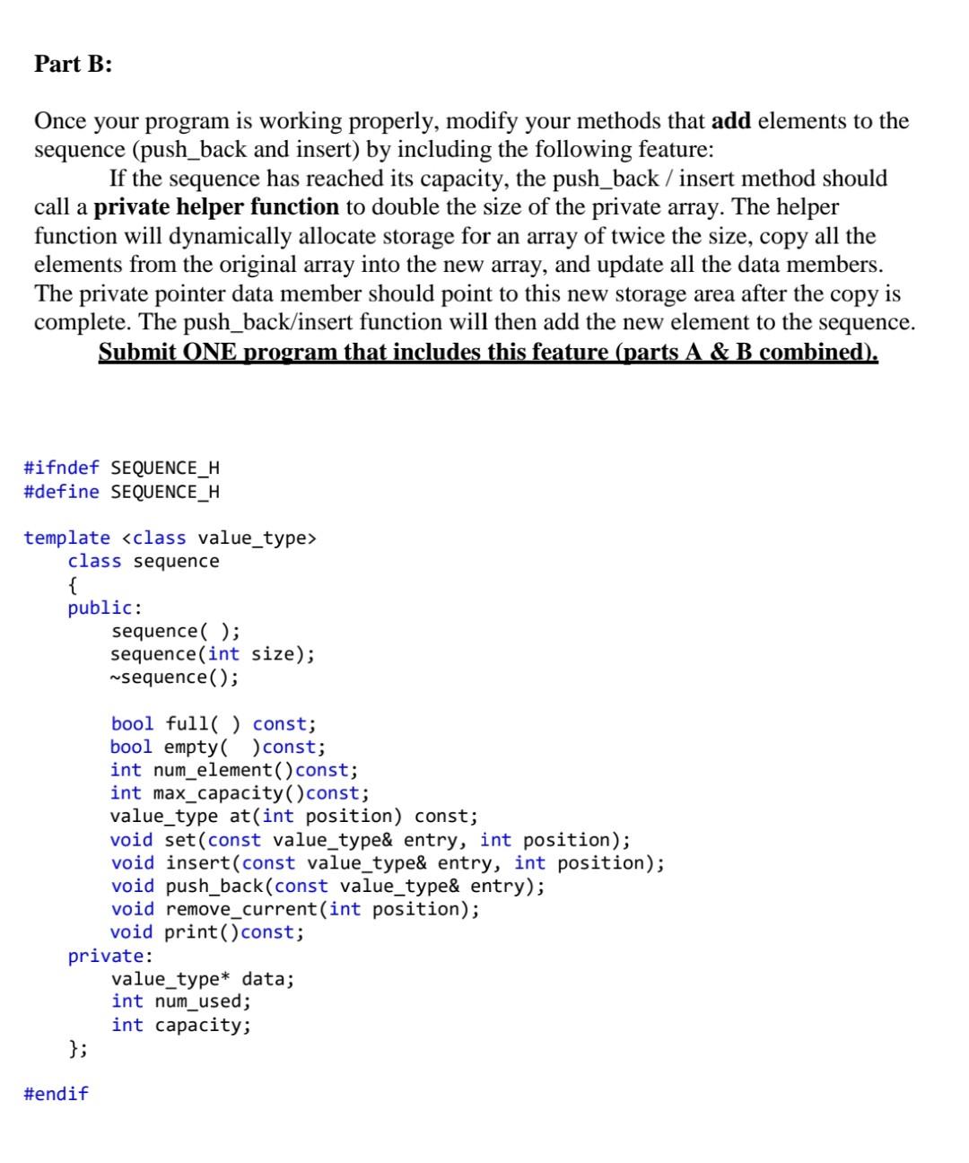 Solved Part B: Once your program is working properly, modify | Chegg.com
