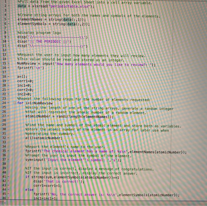 Matlab Not Running Script Solved I am running a MatLab program and keep getting this | Chegg.com