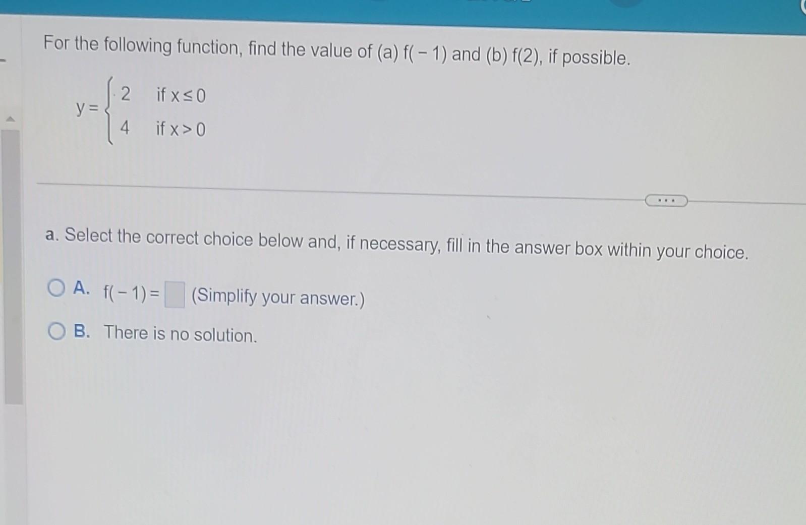 Solved For The Following Function, Find The Value Of | Chegg.com