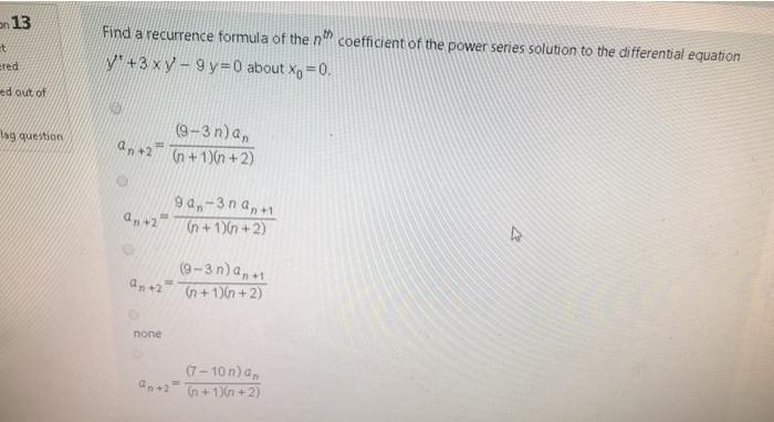 Solved on 13 Et ered Find a recurrence formula of the no | Chegg.com