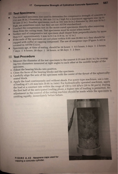 Compressive Strength Of Cylindrical Concrete Chegg