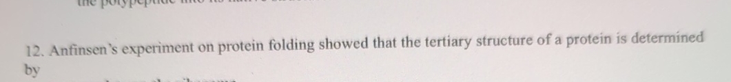 anfinsen experiment protein folding