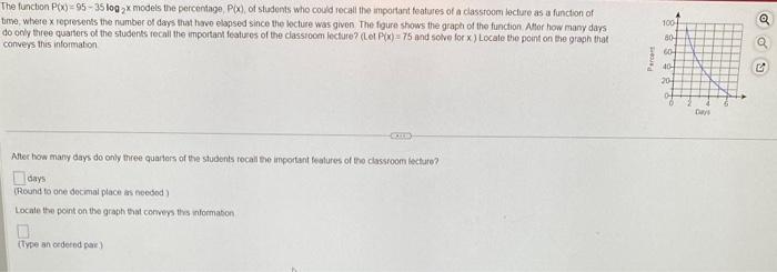 Solved The Function P X 95 35 Log 2 Times Modeis Chegg Com