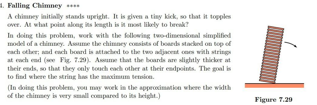 Solved 1. Falling Chimney **** A chimney initially stands | Chegg.com