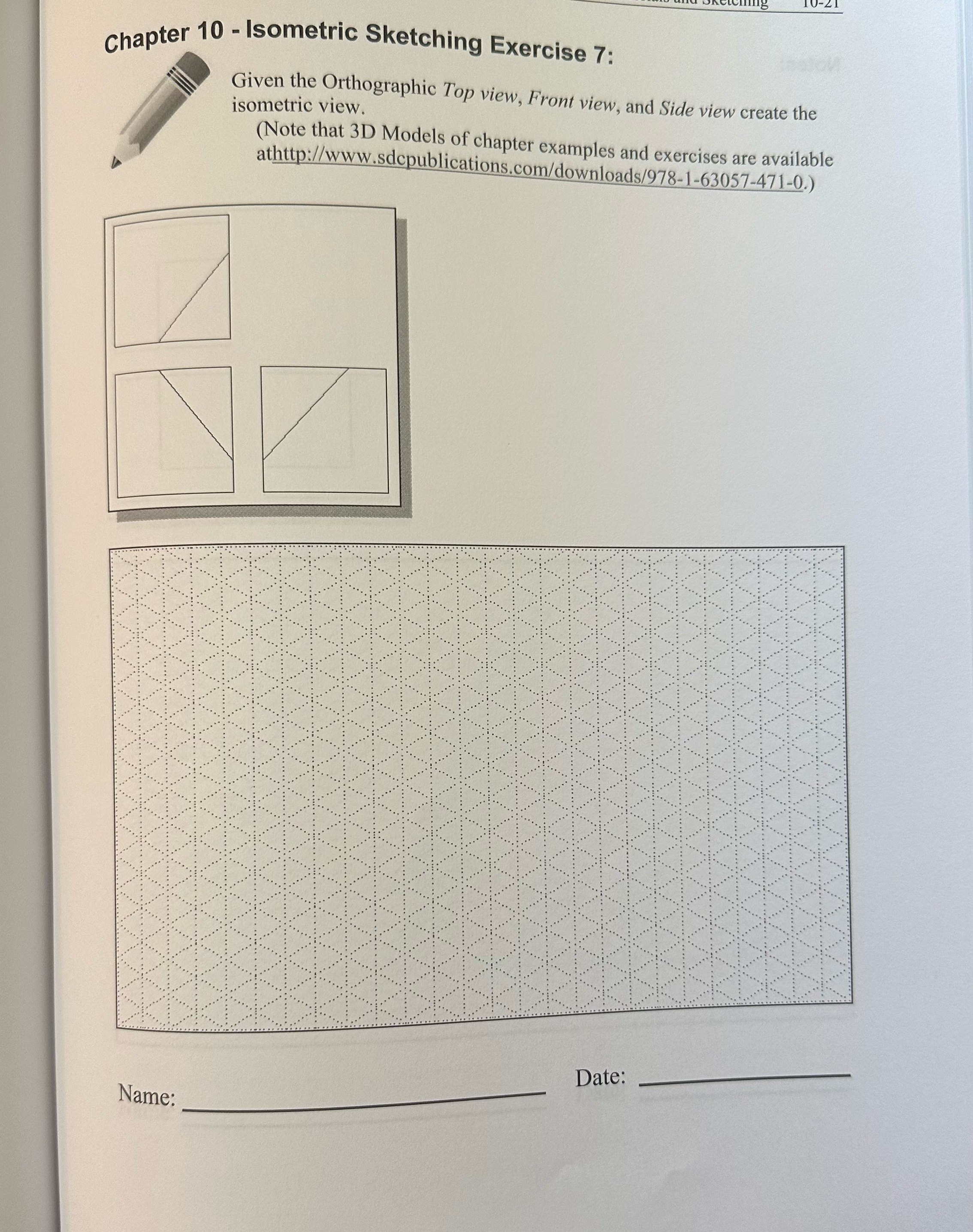 Solved Chapter 10 - ﻿Isometric Sketching Exercise 7:Given | Chegg.com