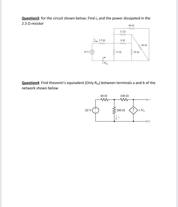 Solved Question3: For The Circuit Shown Below; Find I, And 