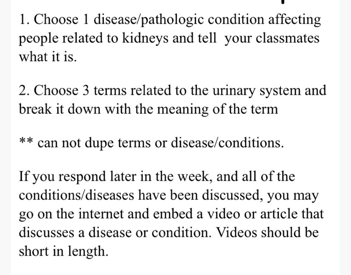 Solved 1 Choose 1 Disease Pathologic Condition Affecting Chegg Com