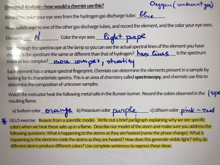 Solved Oxygen (unburnt gas) Elemental Analysis how would a