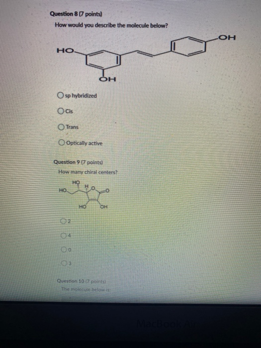 Which Describes The Molecule Below