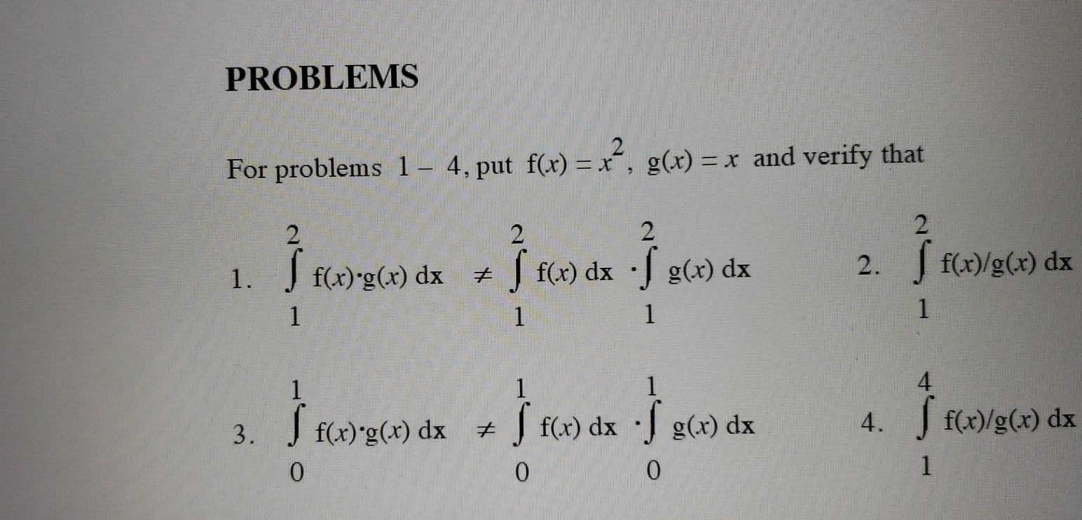 Solved Problems For Problems 1 4 Put F X X G X Chegg Com