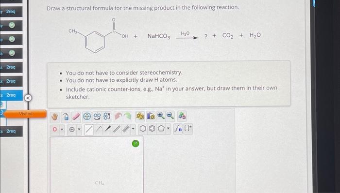 Solved Draw a structural formula for the missing product in | Chegg.com