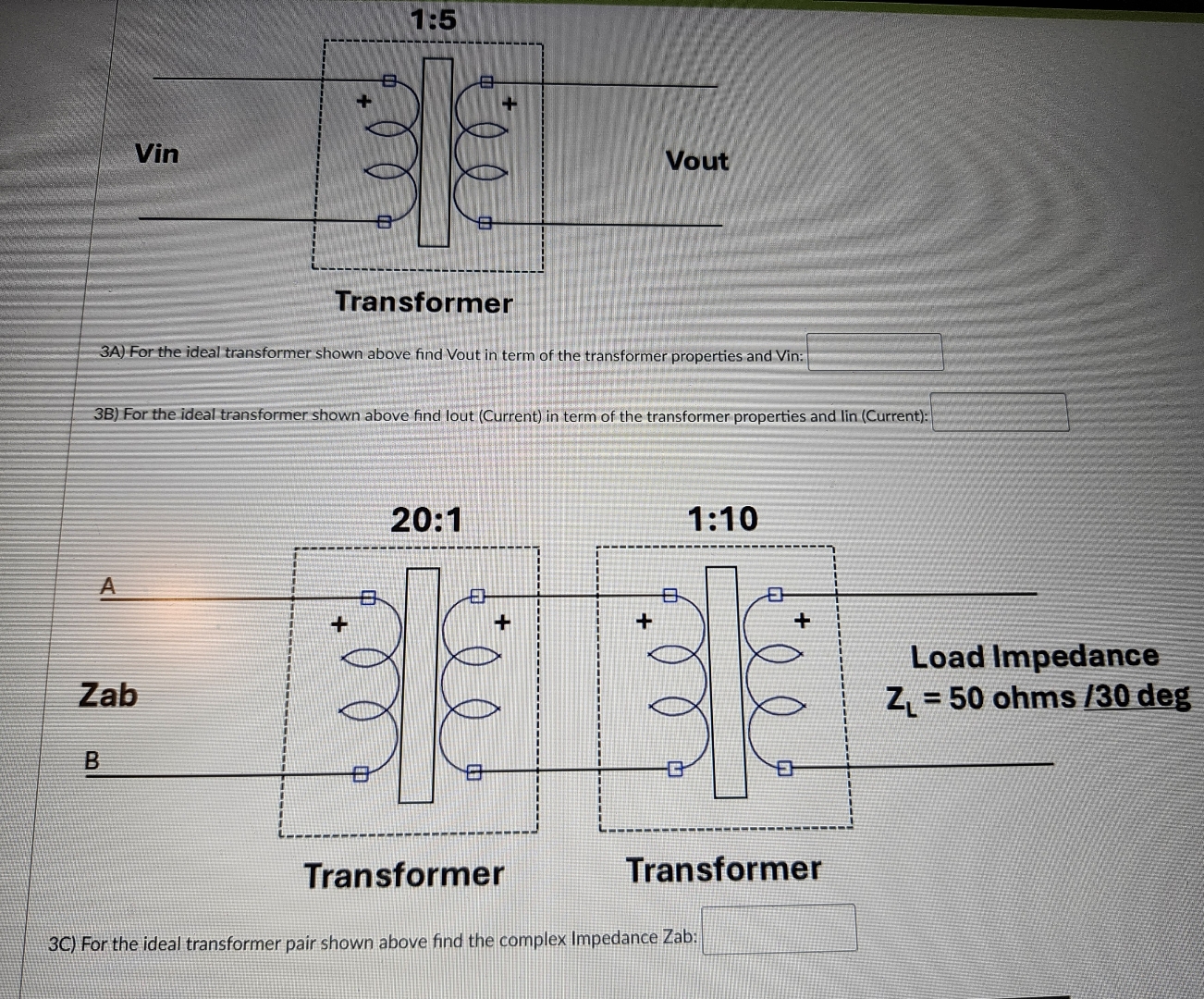 solved: increase Images High Quality Grahic Solved 3A) For the ideal transformer shown above find Vout | Chegg.com