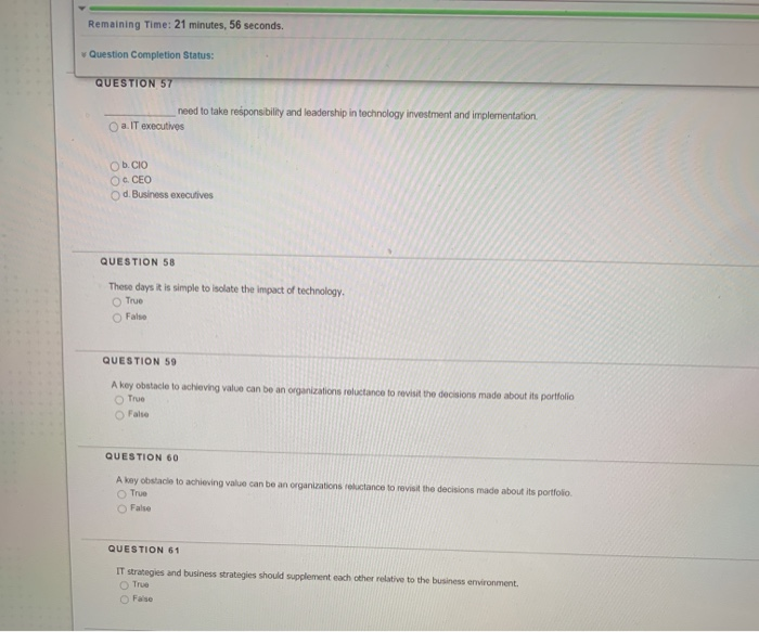 Solved Question Completion Status QUESTION 57 need to take | Chegg.com