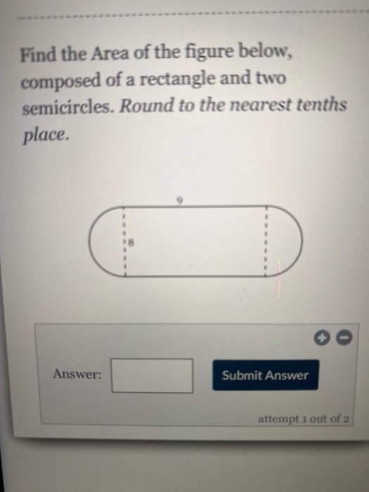 Solved Find The Area Of The Figure Below Composed Of A