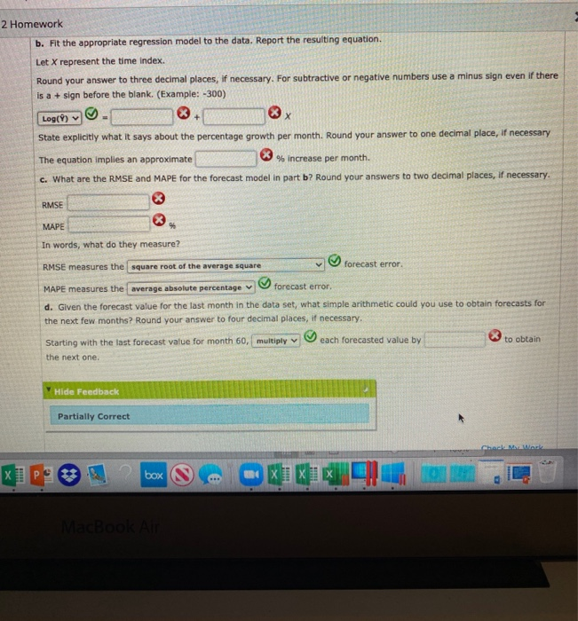 2 Homework b. Fit the appropriate regression model to | Chegg.com